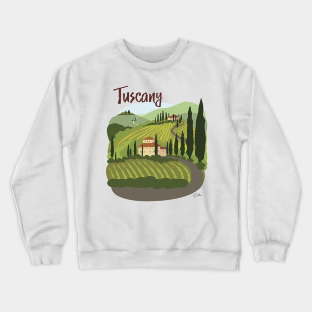 Tuscan Vineyard Crewneck Sweatshirt by PatrickScullin